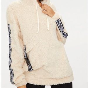 Pretty Little Thing Cream Borg Hoodie